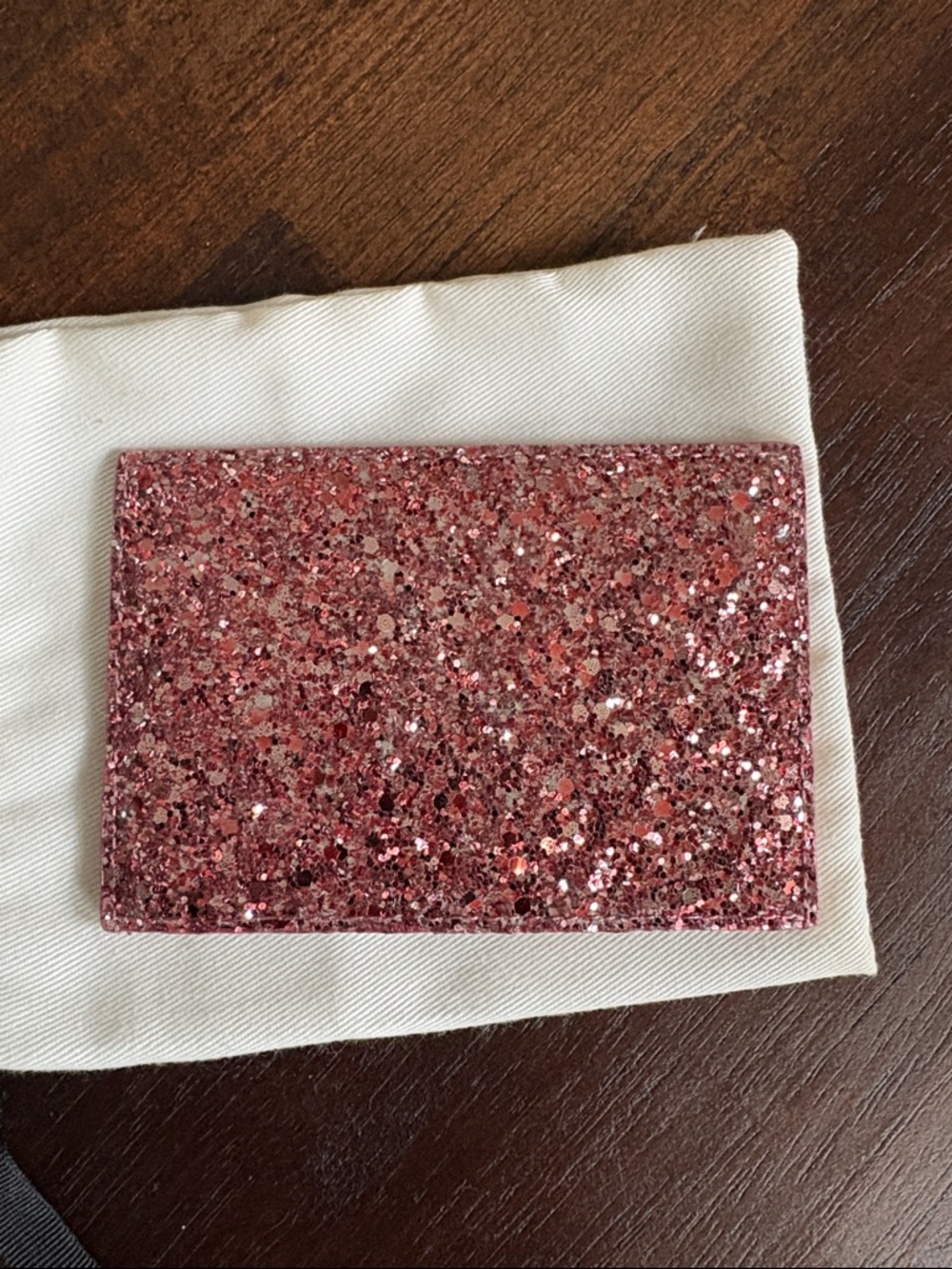 kate spade Rose Pink Glitter Card Holder
